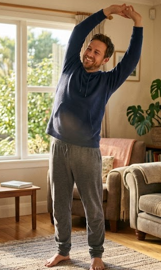 Ženska izvaja jogo na zelenem travniku v naravi ob sončnem vzidu